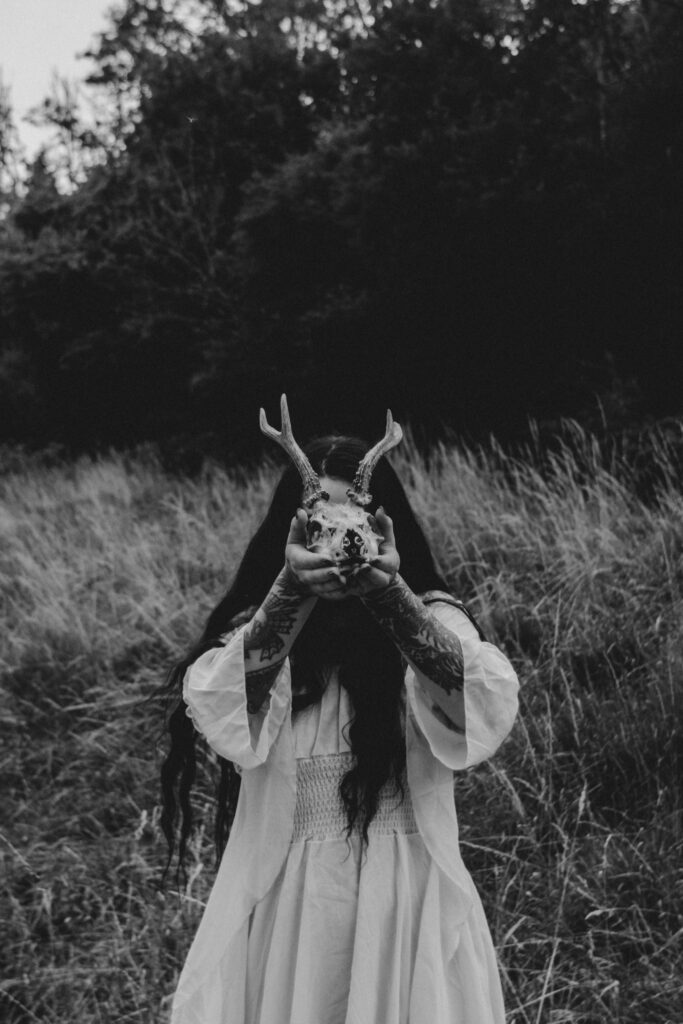 Spooky photoshoot in Castle Combe Woods
